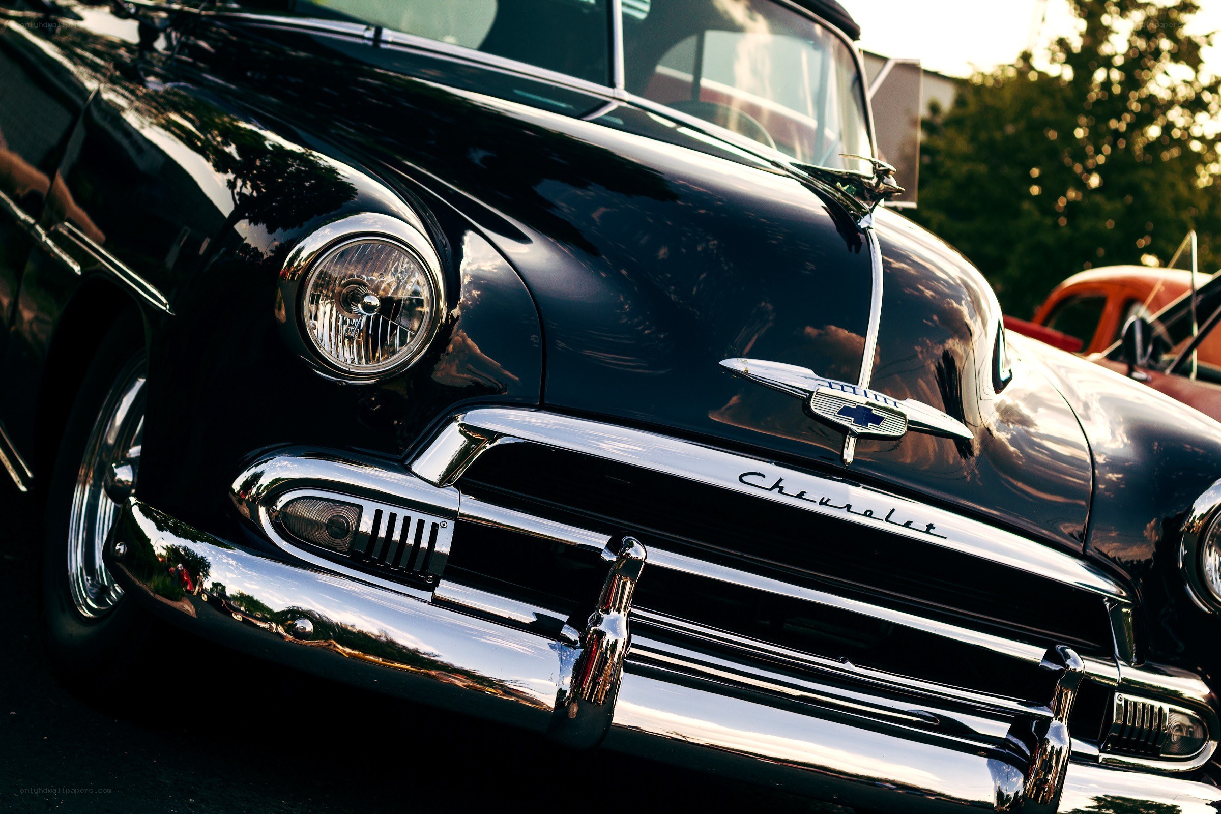 Classic black Chevrolet car