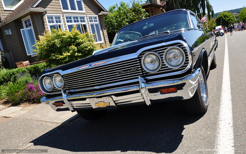 Classic black Chevrolet on display