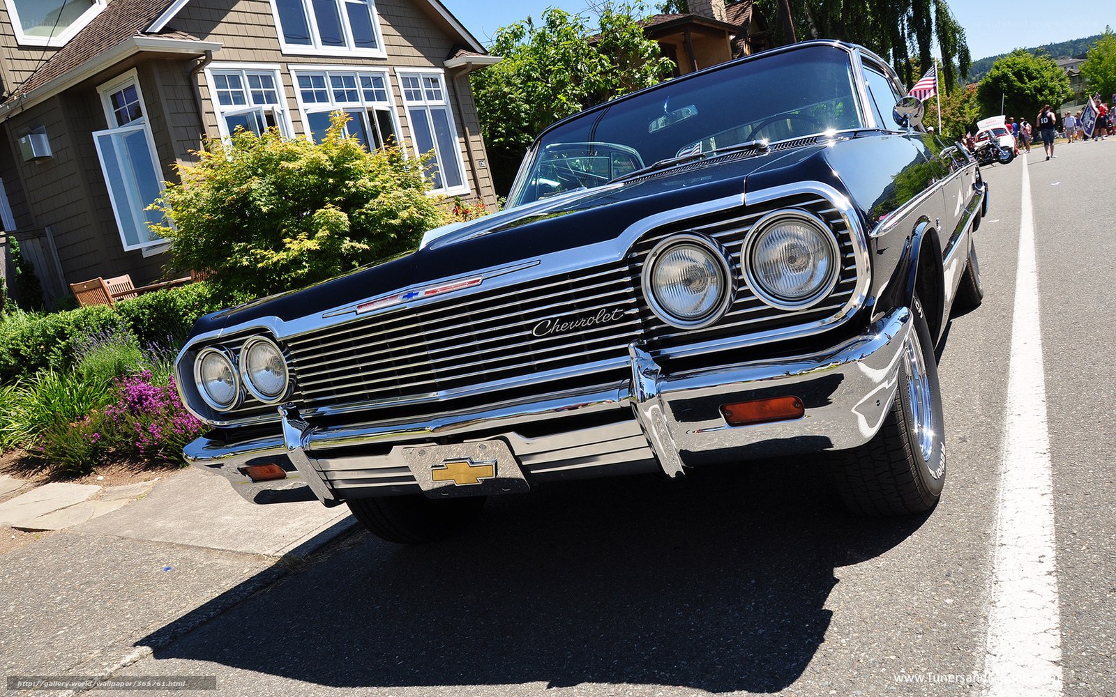 Classic black Chevrolet on display