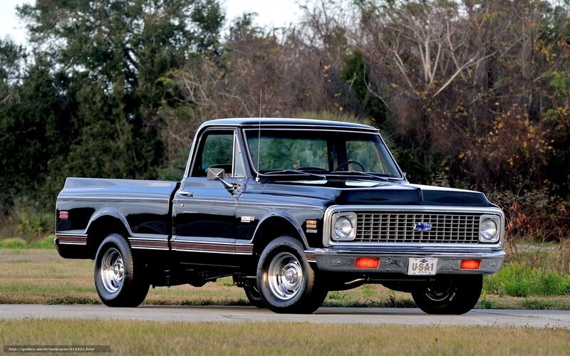 Classic black Chevrolet pickup truck