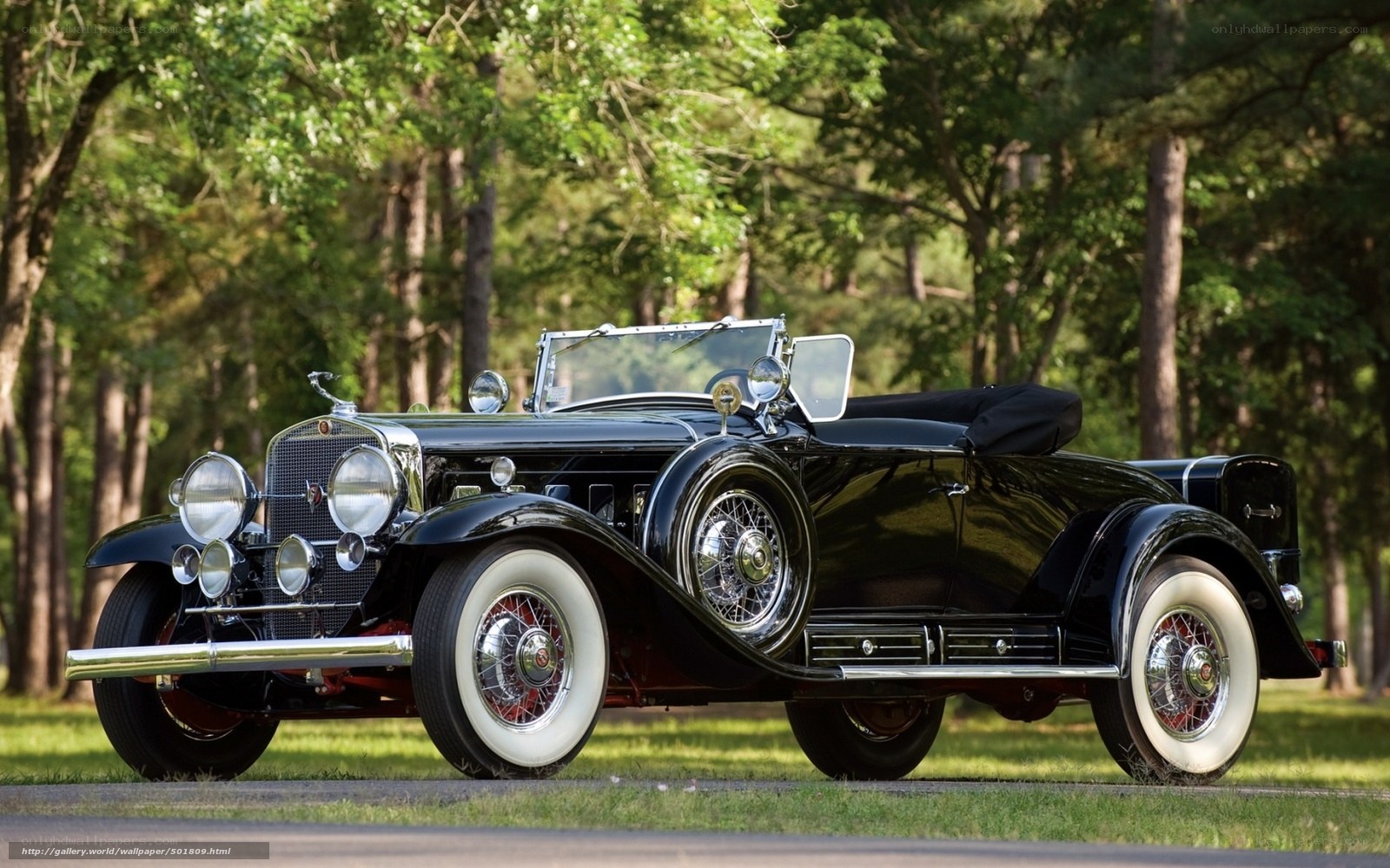 Classic black convertible car