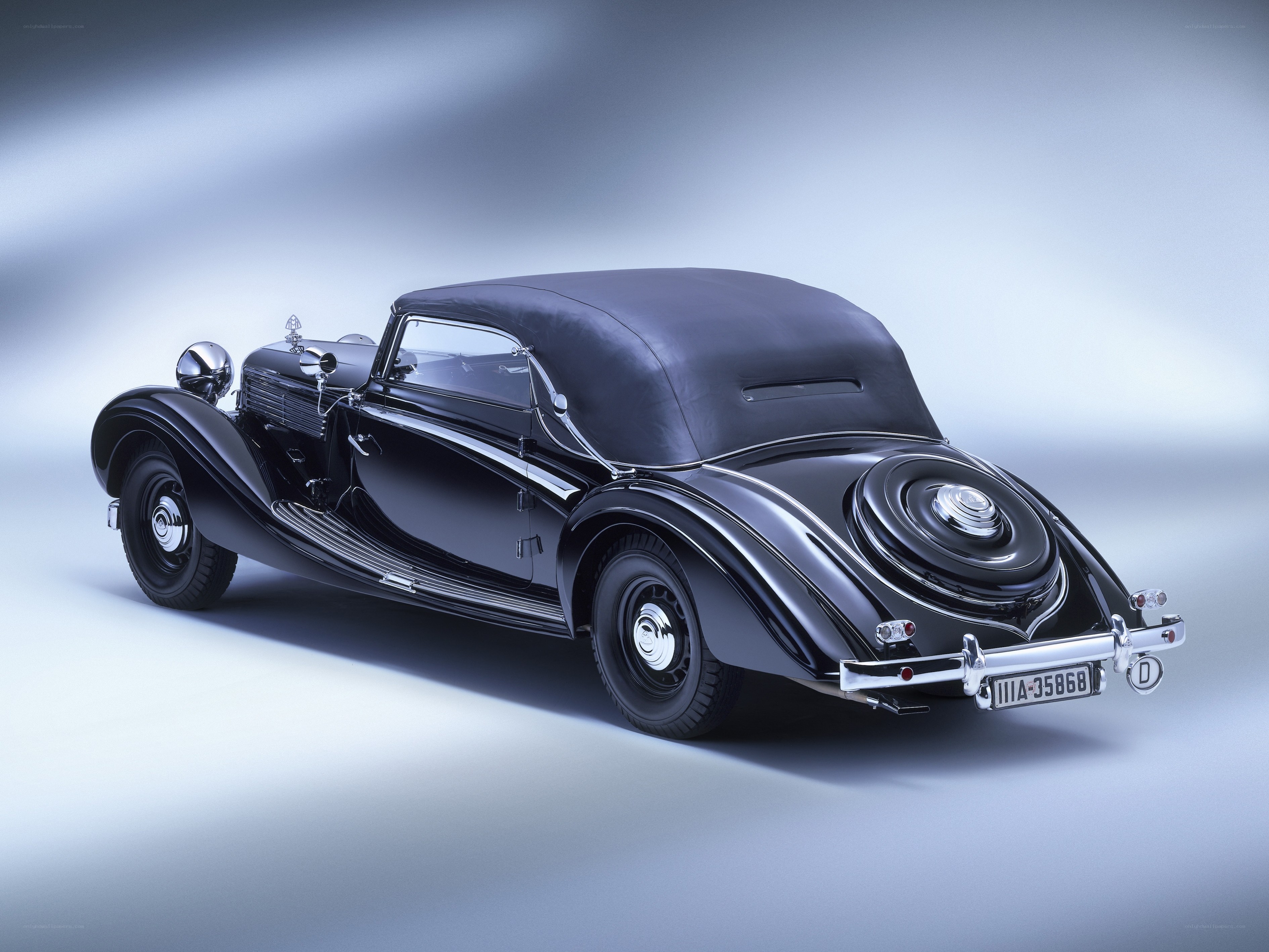 Classic black convertible car