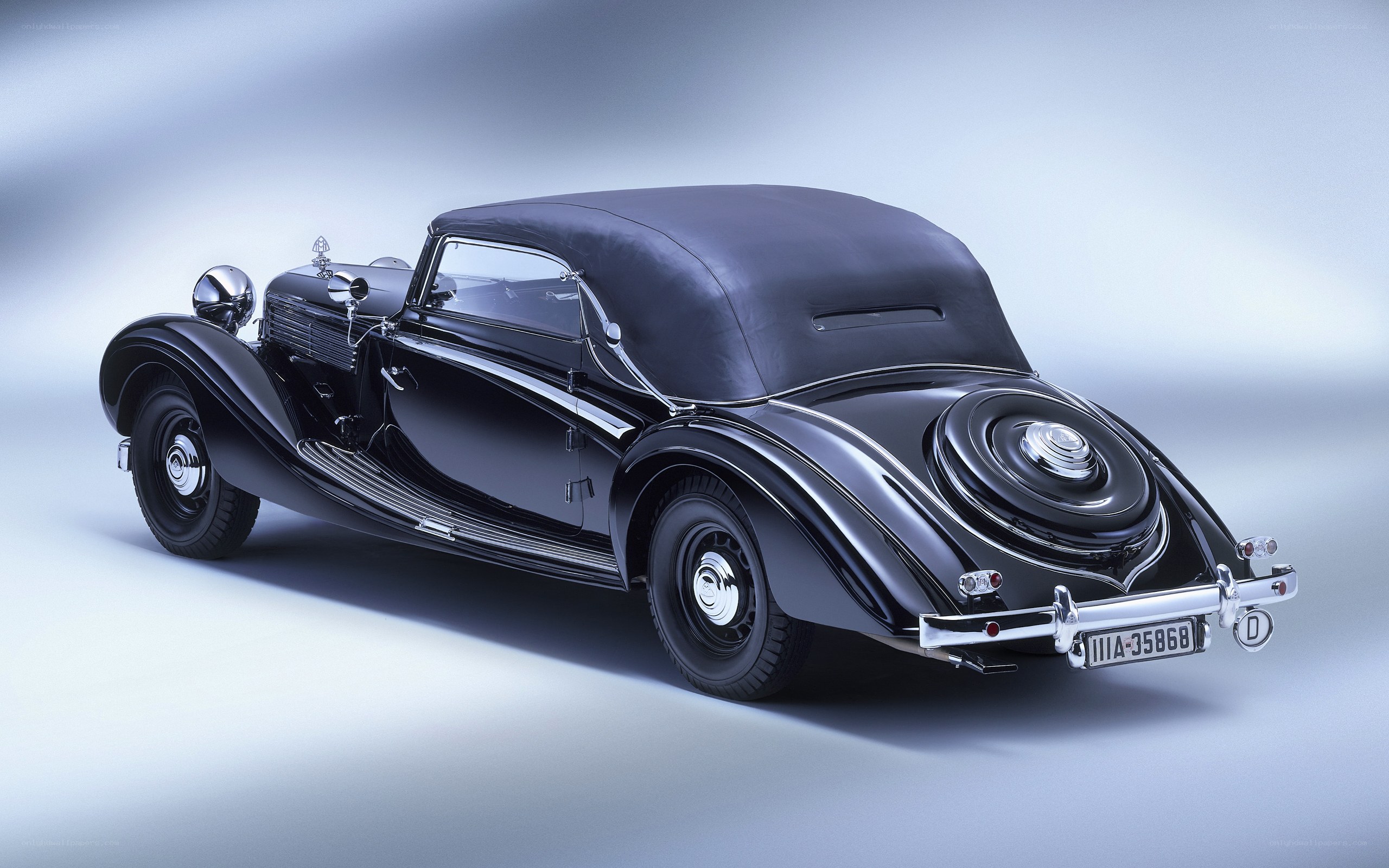 Classic black convertible car