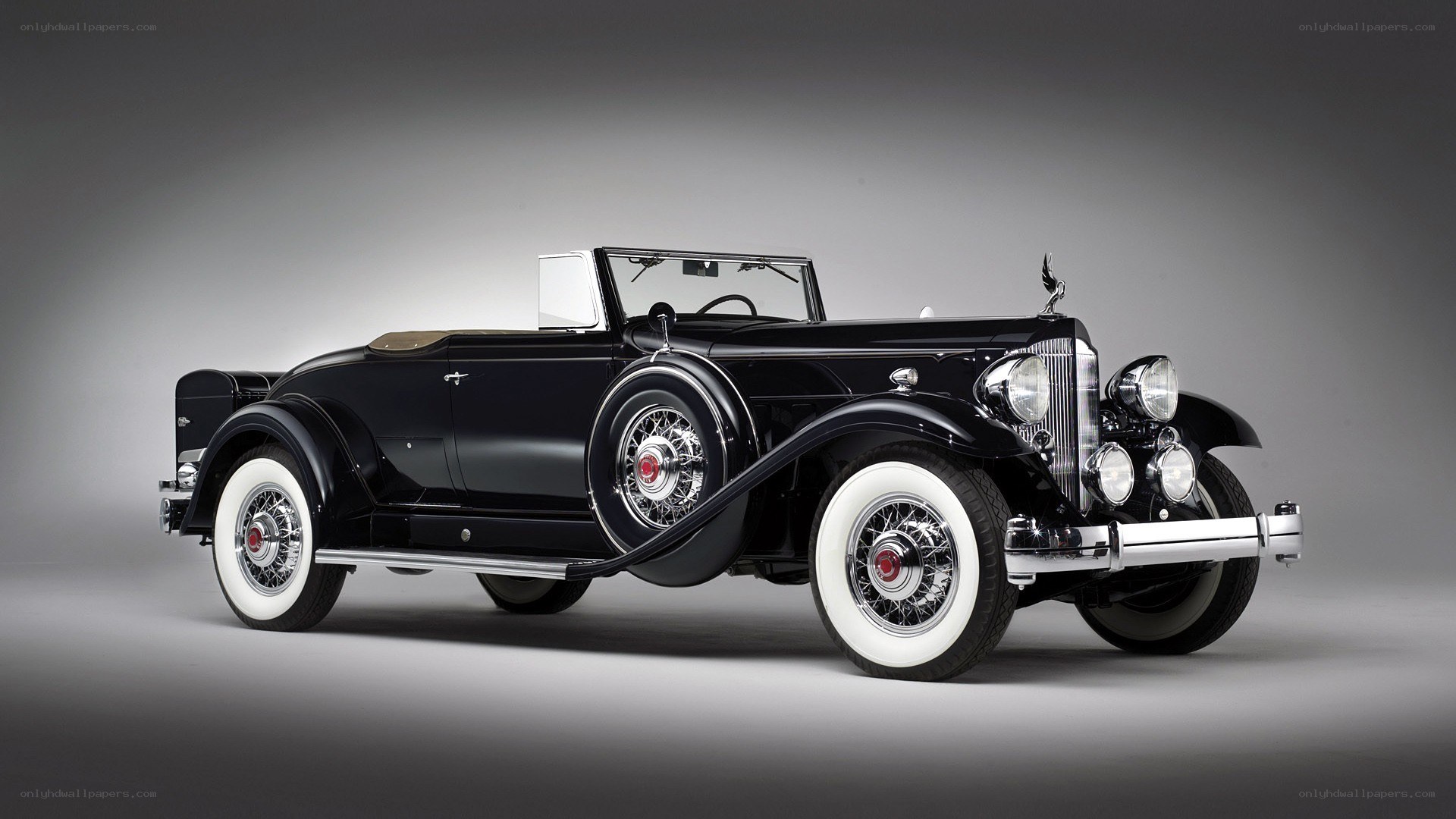 Classic black convertible car