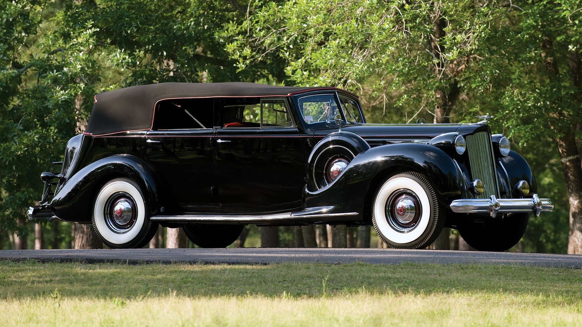 Classic black convertible car