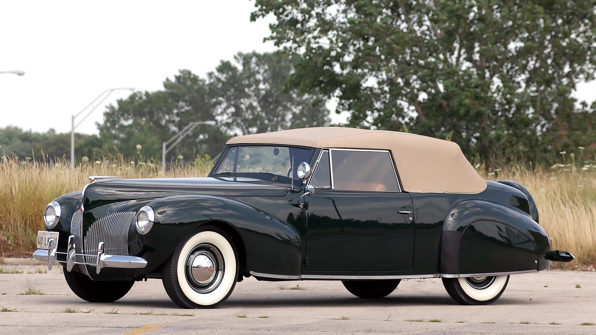 Classic black convertible car