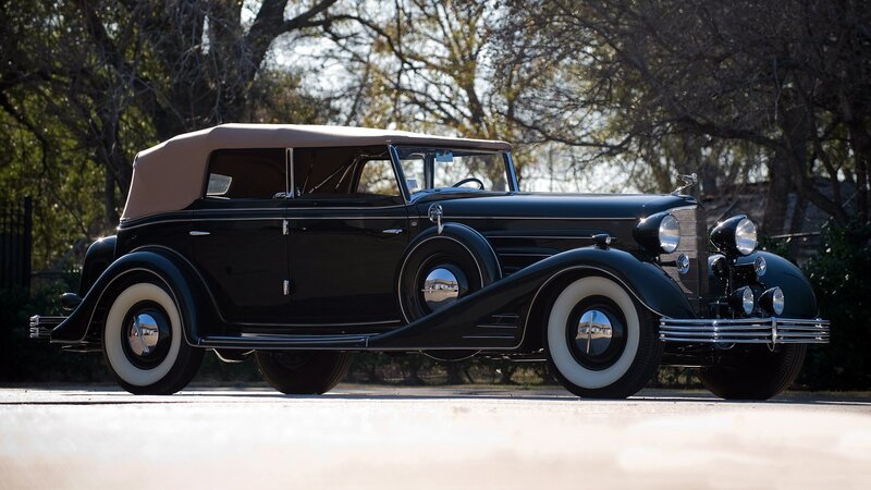 Classic black convertible car