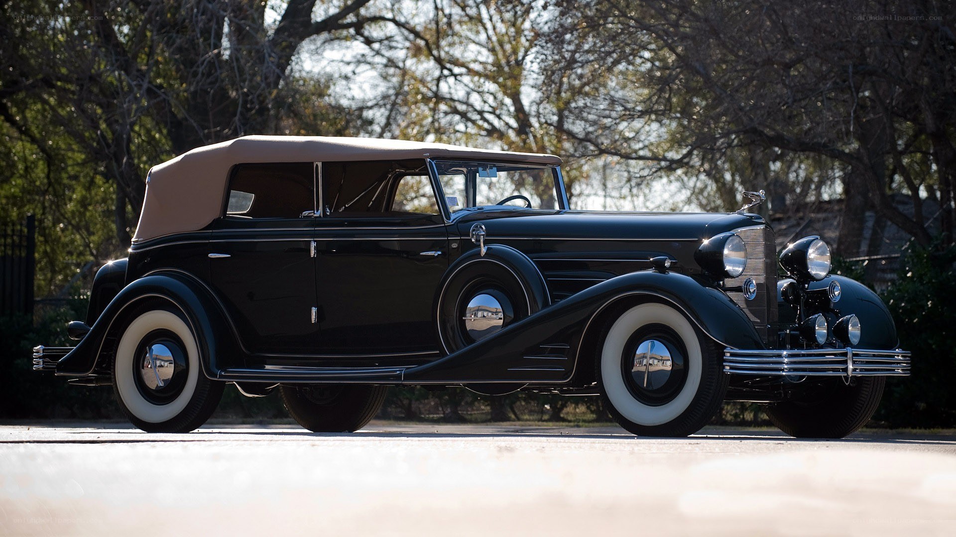 Classic black convertible car