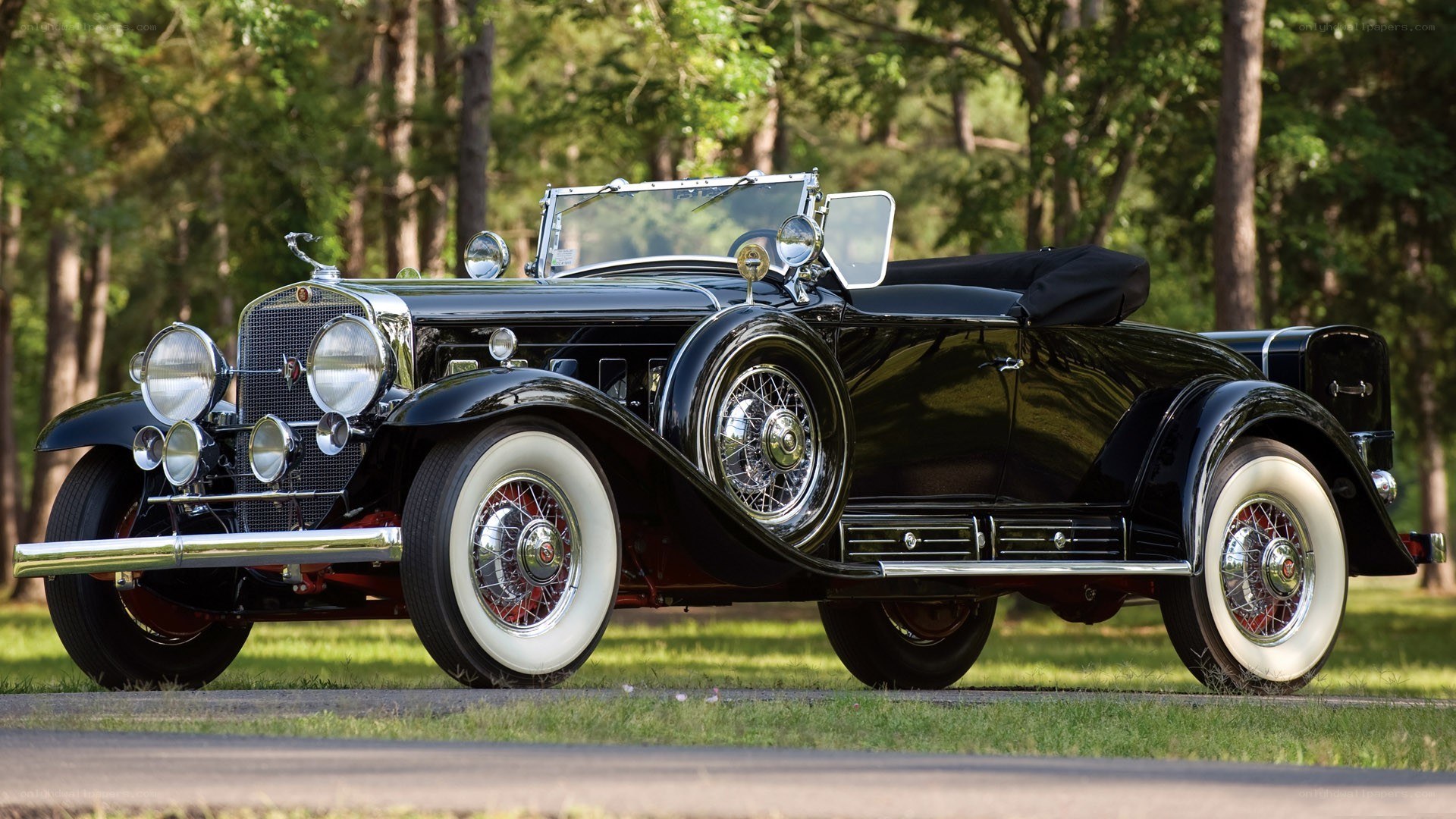 Classic black convertible car