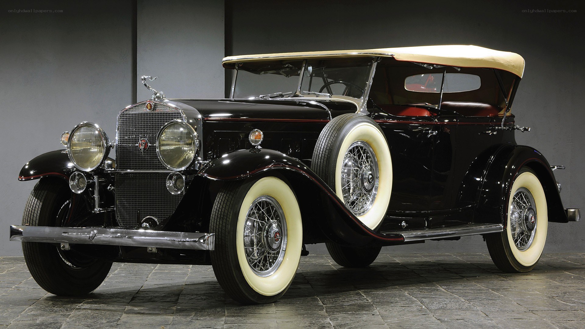 Classic black convertible car