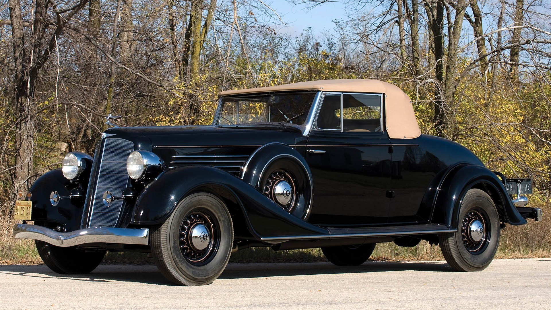 Classic black convertible car