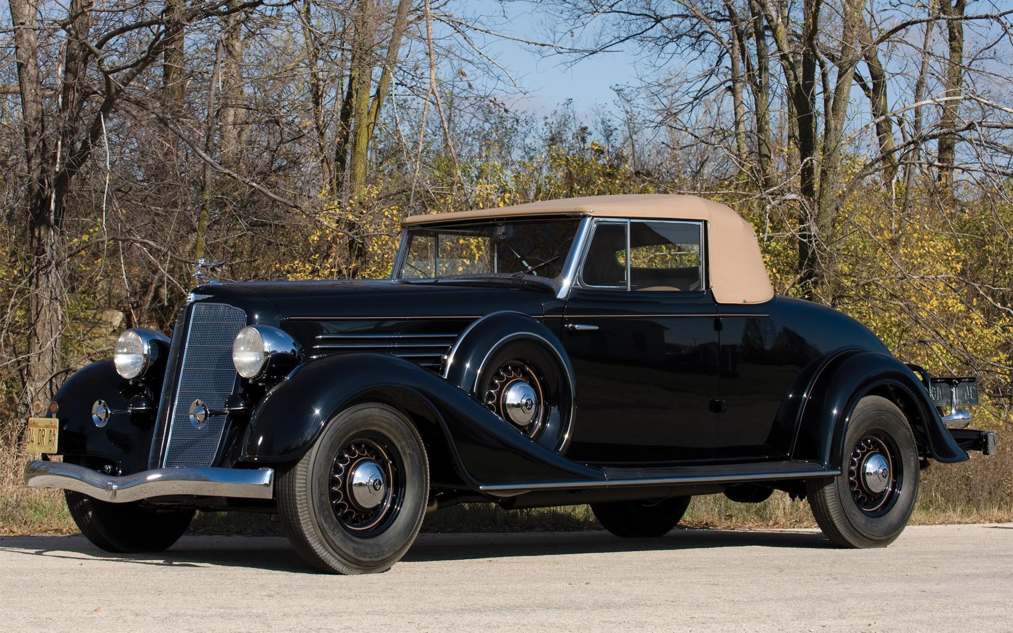 Classic black convertible car