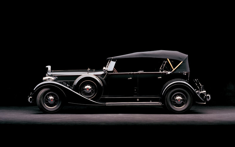 Classic black convertible car