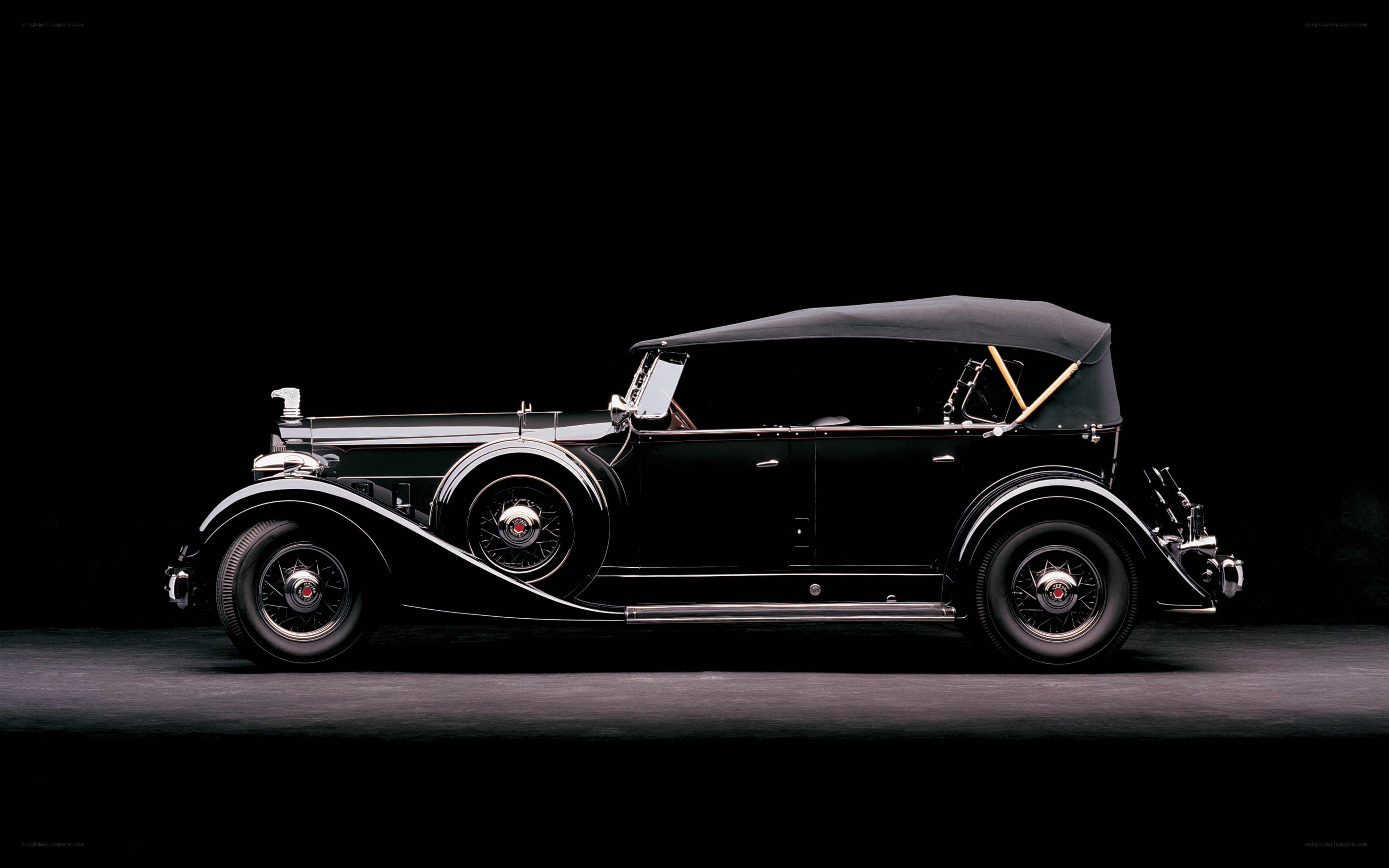 Classic black convertible car