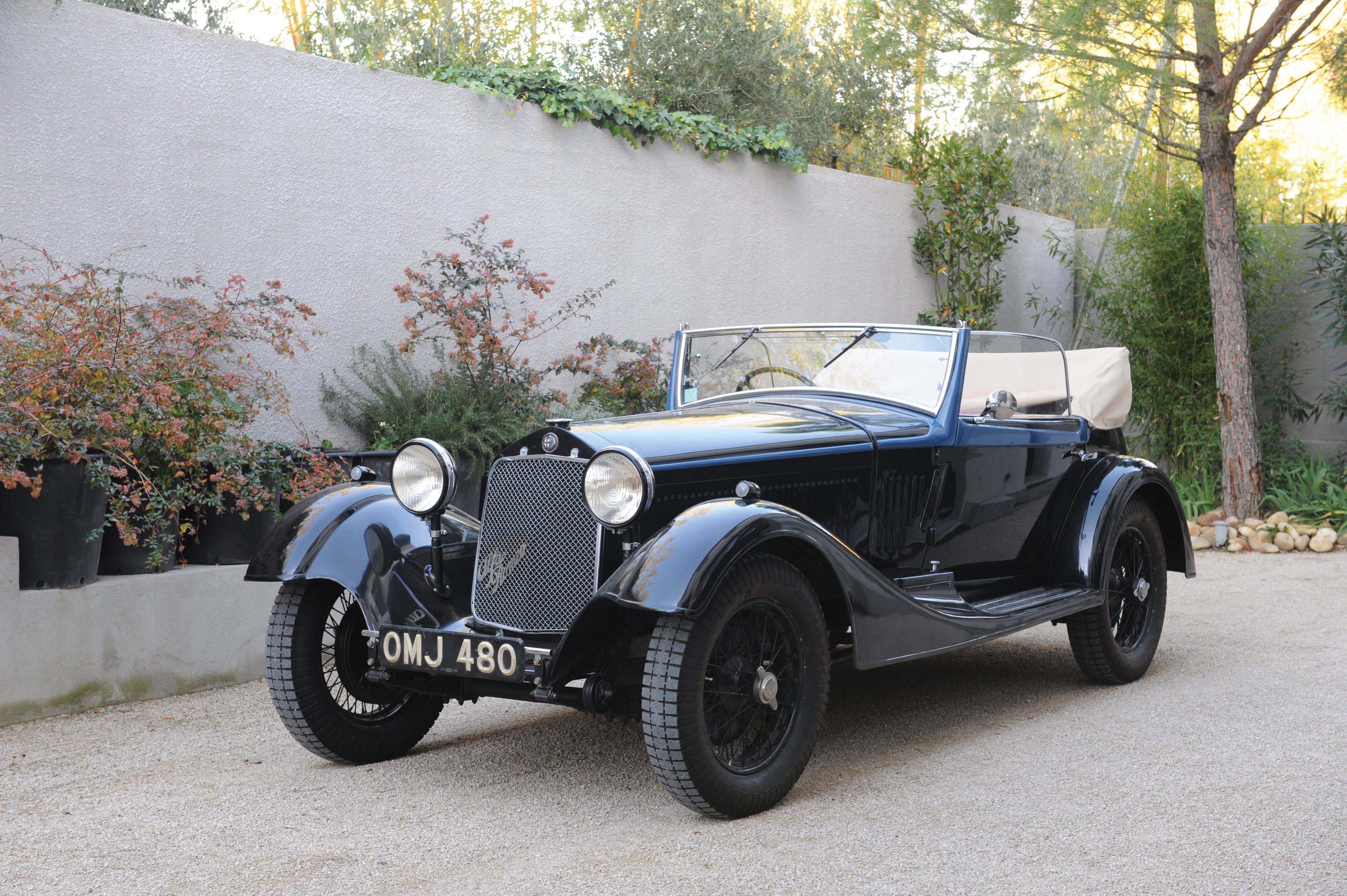 Classic black convertible car