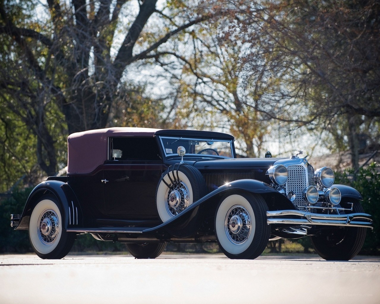 Classic black convertible car