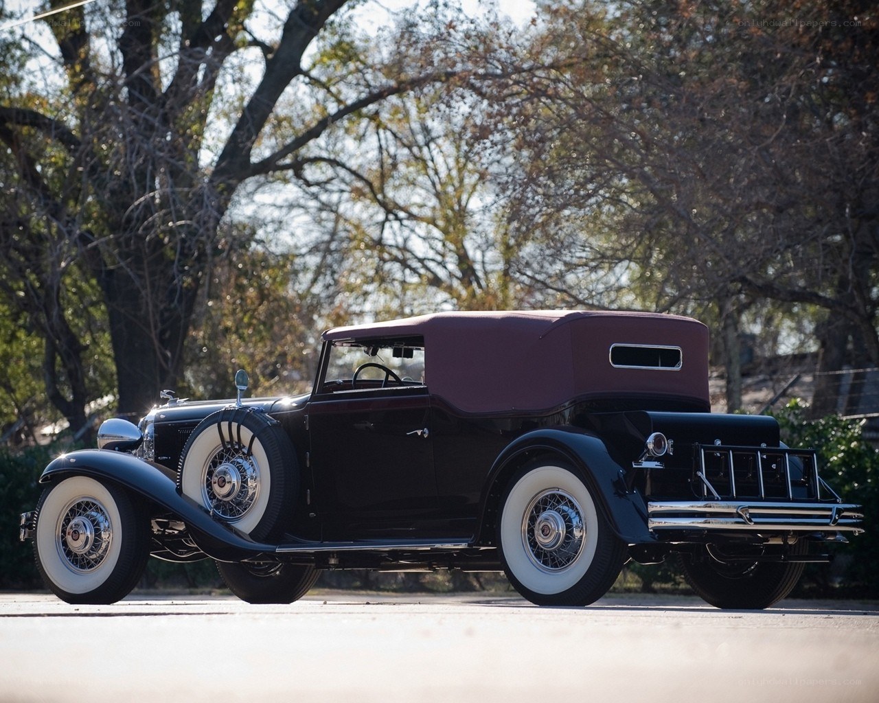 Classic black convertible car