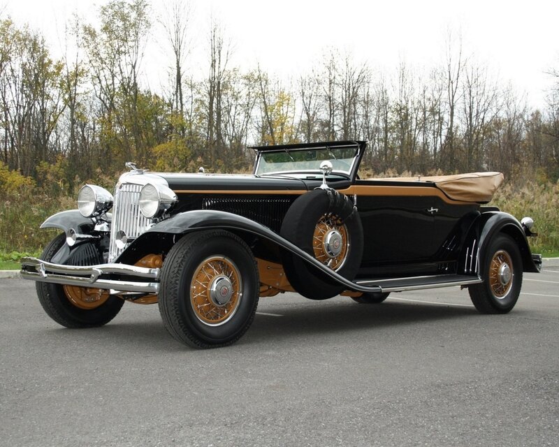 Classic black convertible car