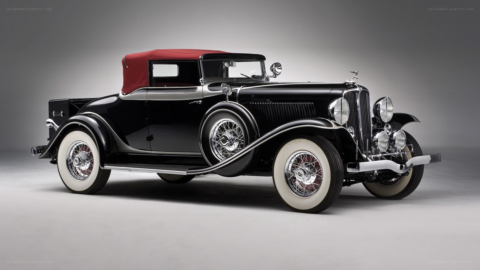 Classic black convertible car