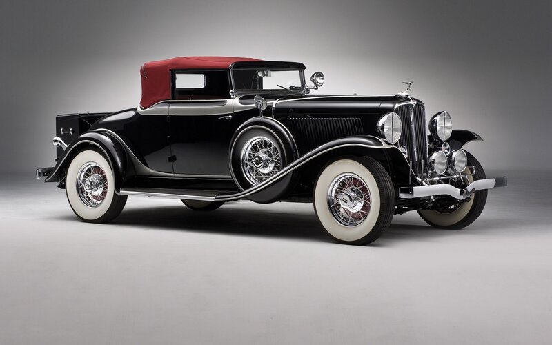 Classic black convertible car