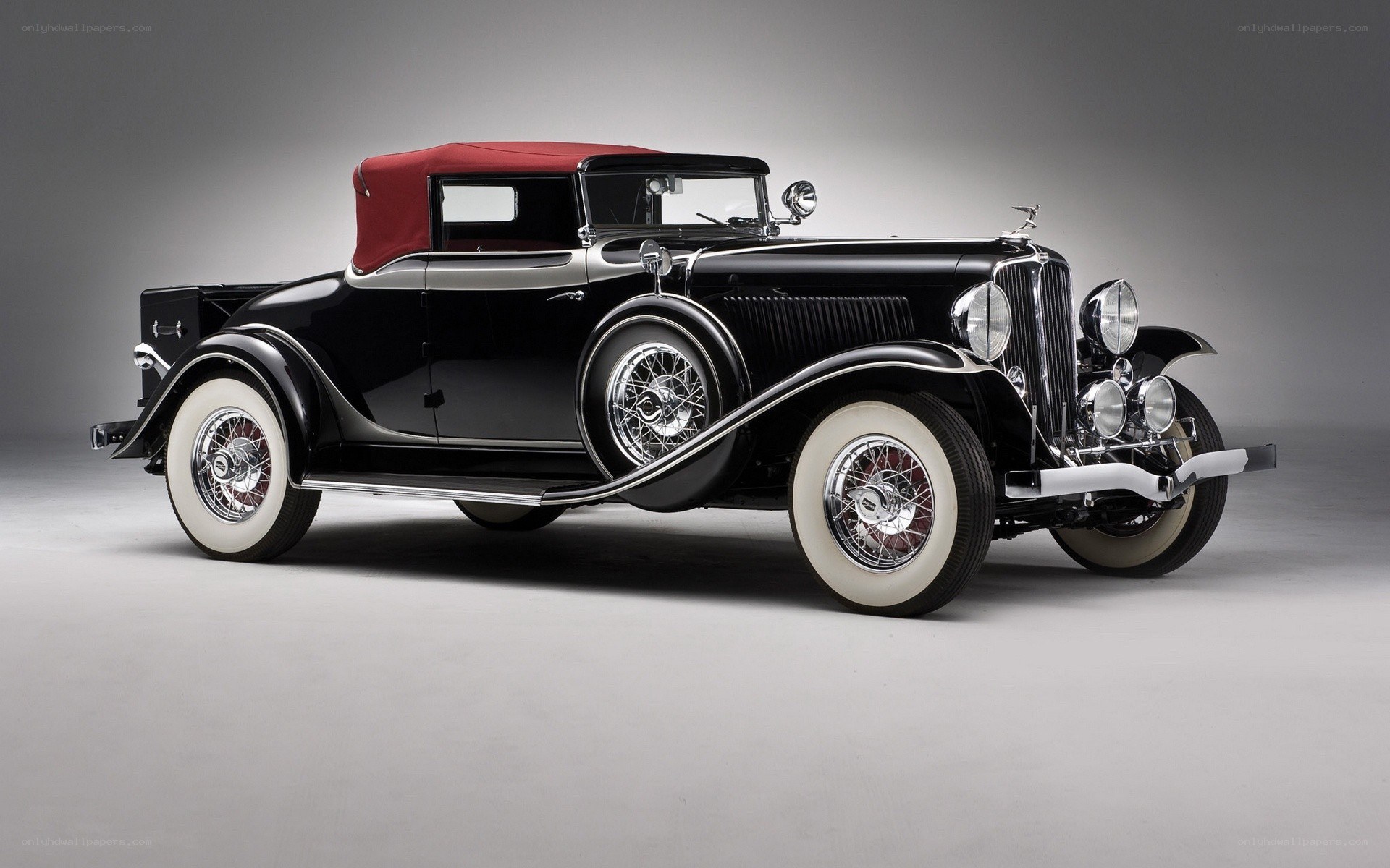 Classic black convertible car