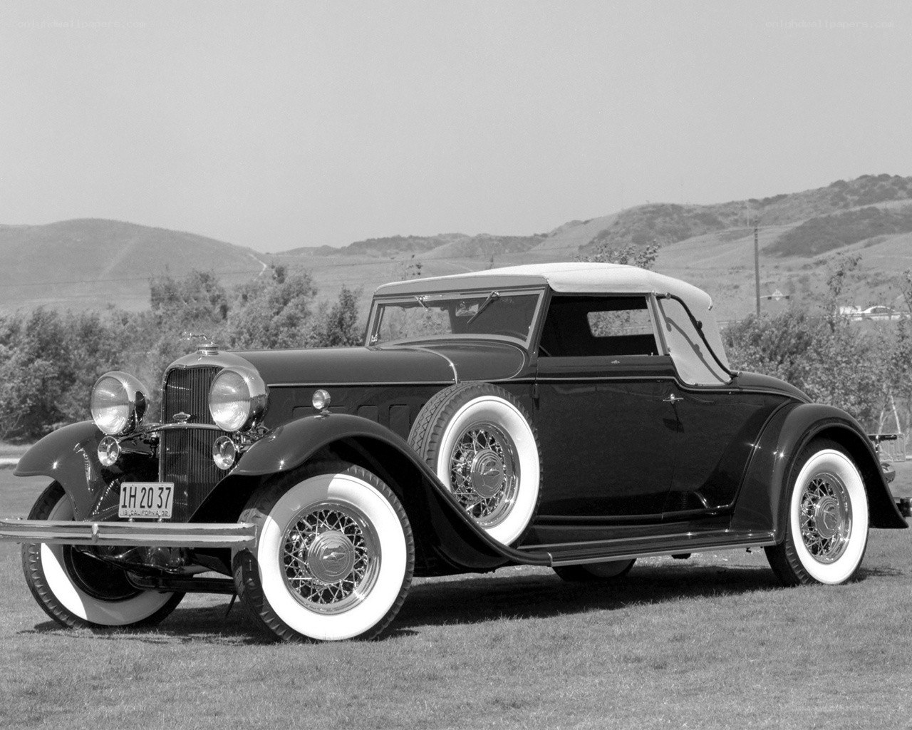 Classic black convertible car