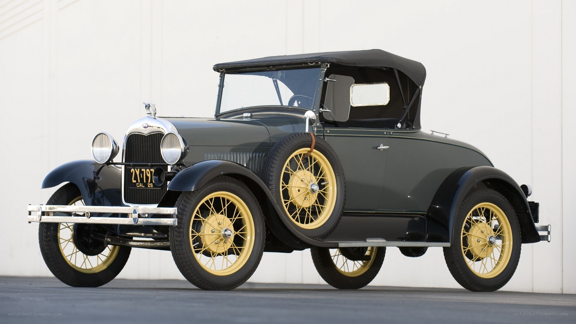 Classic black convertible car
