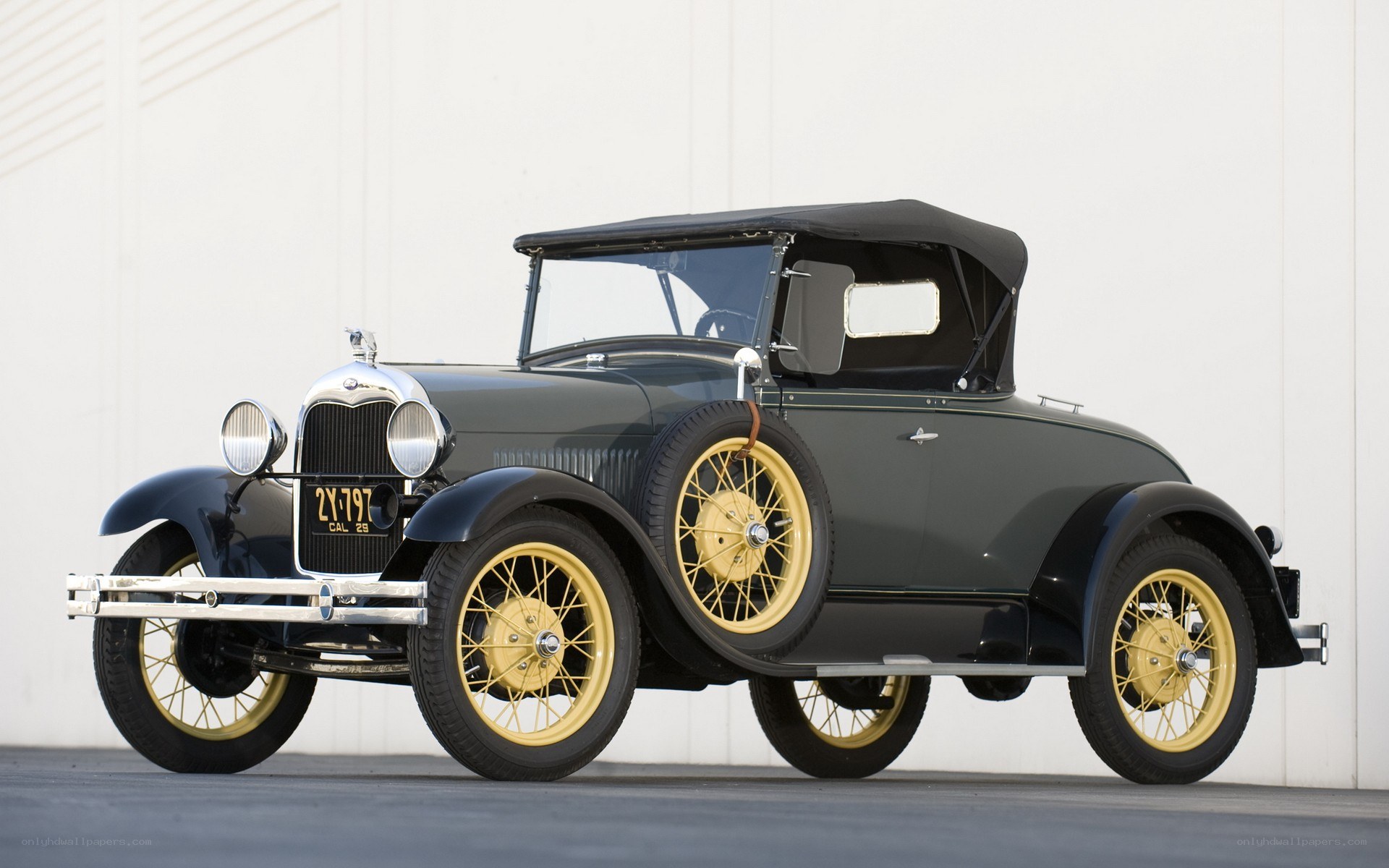 Classic black convertible car