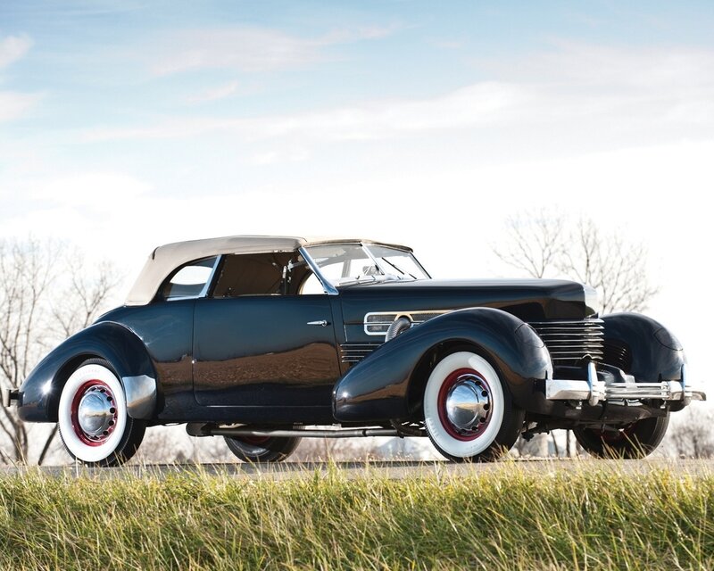 Classic black convertible car
