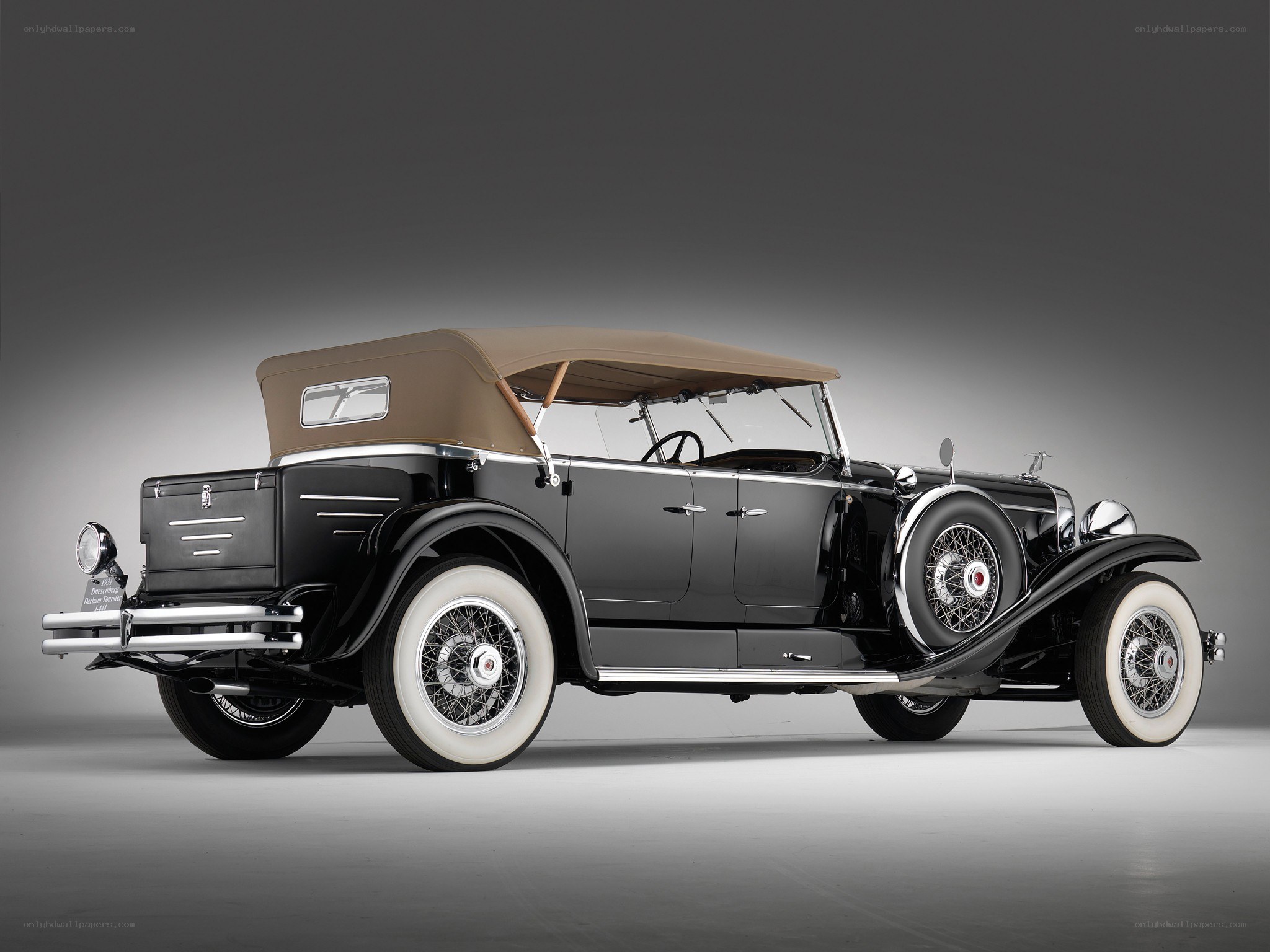 Classic black convertible car