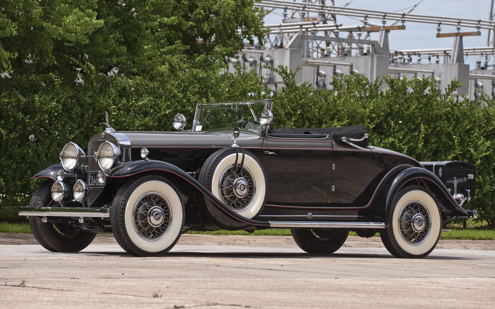 Classic black convertible car