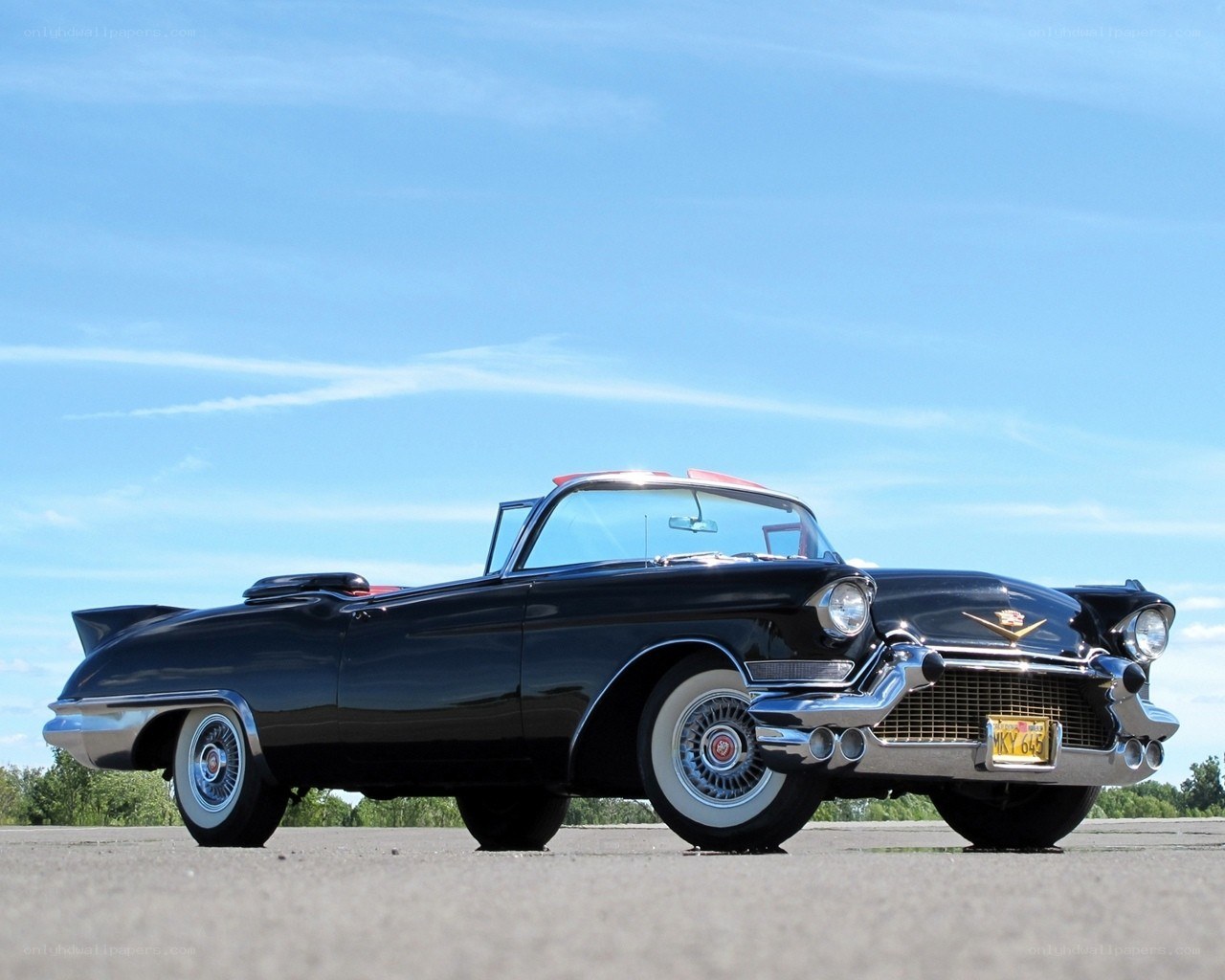 Classic black convertible car