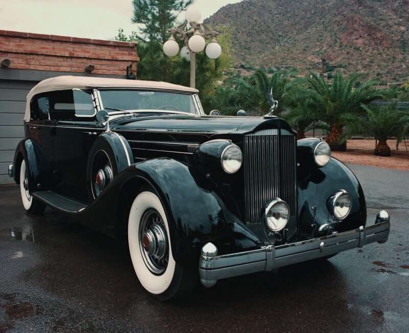Classic black convertible car