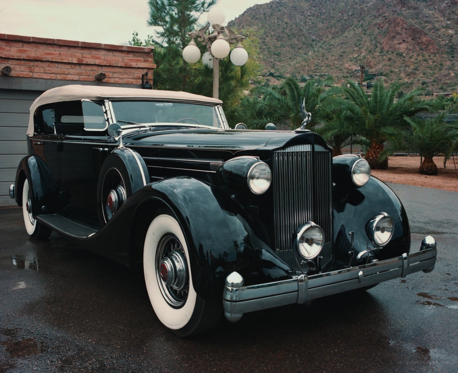 Classic black convertible car