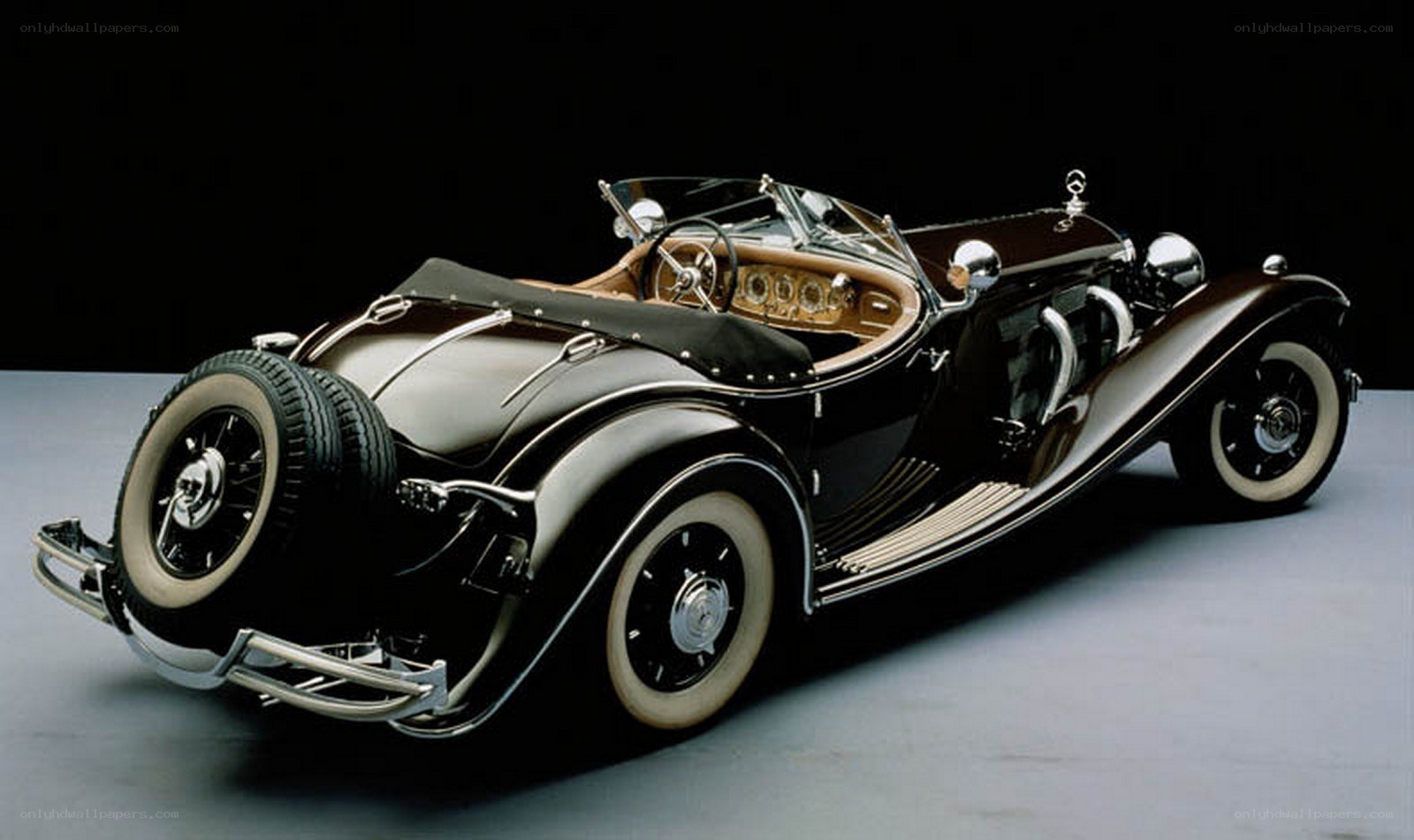 Classic black convertible car