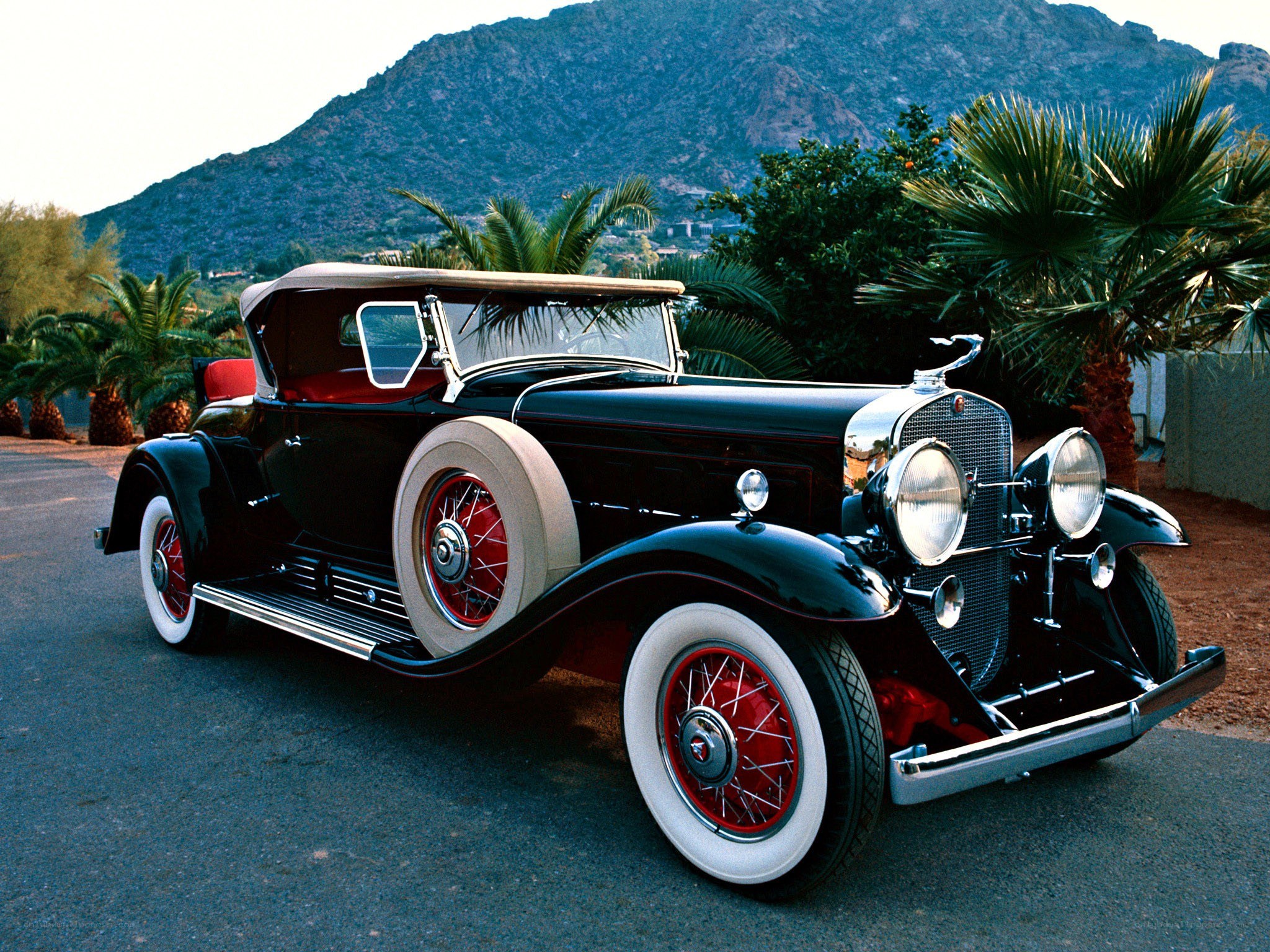 Classic black convertible car