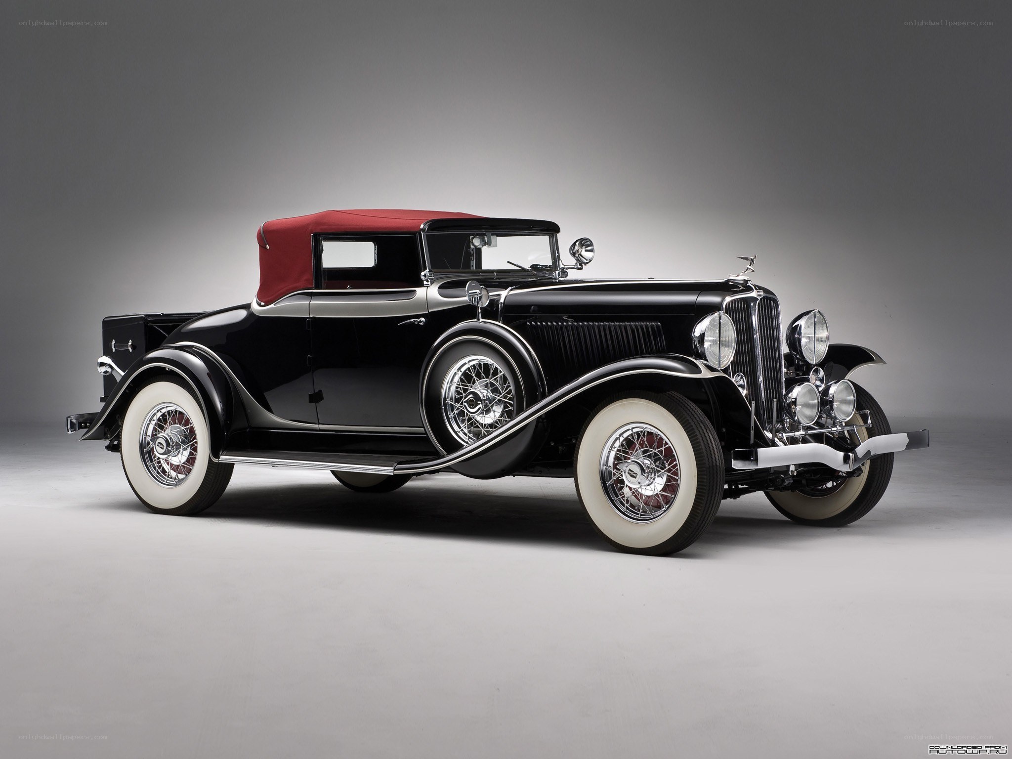 Classic black convertible car