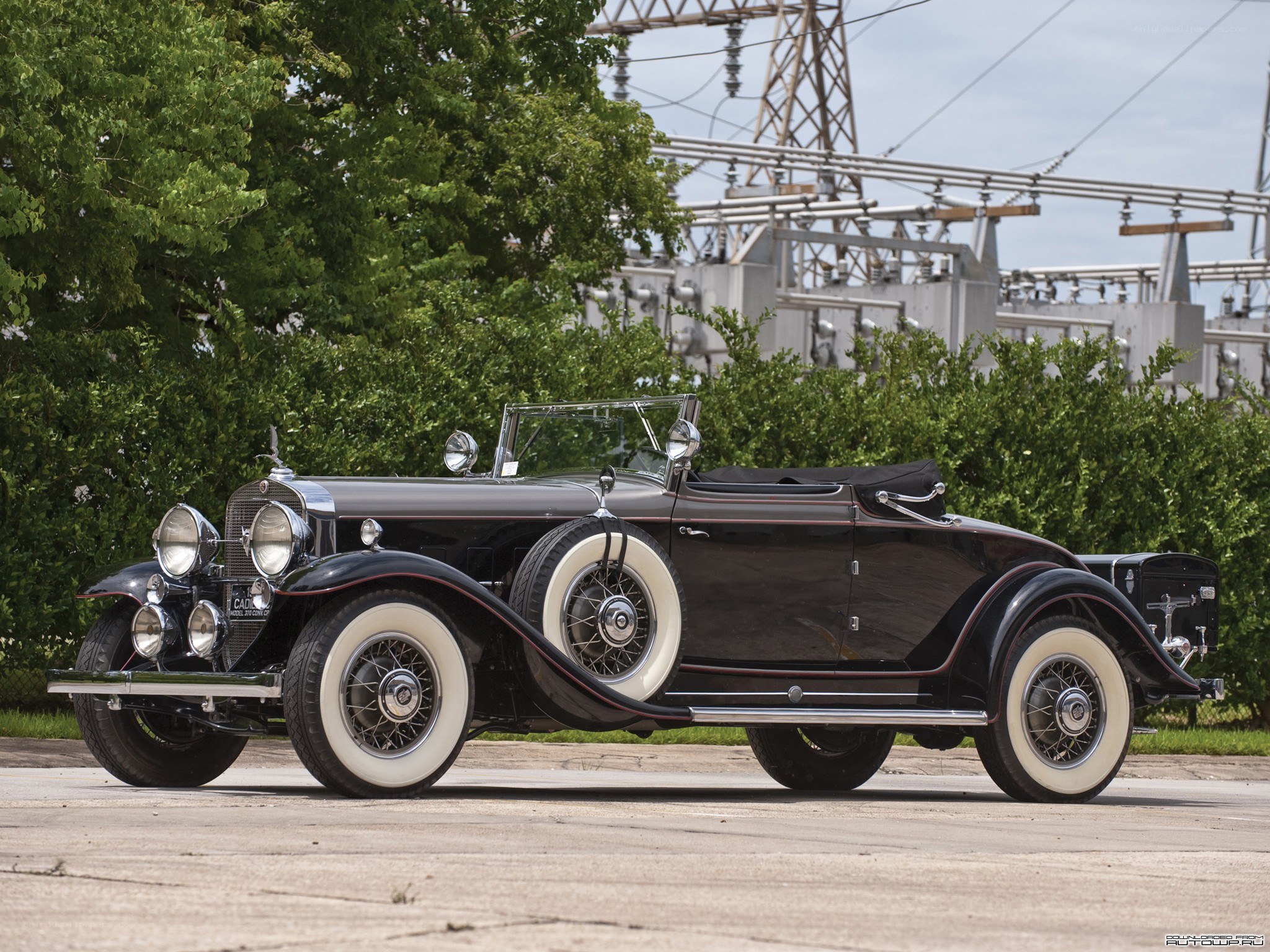 Classic black convertible car