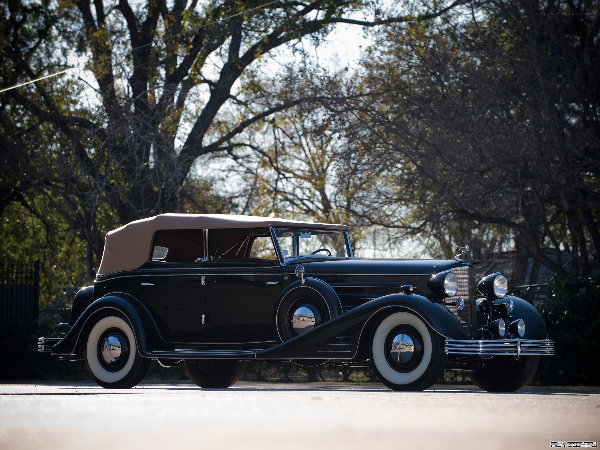 Classic black convertible car