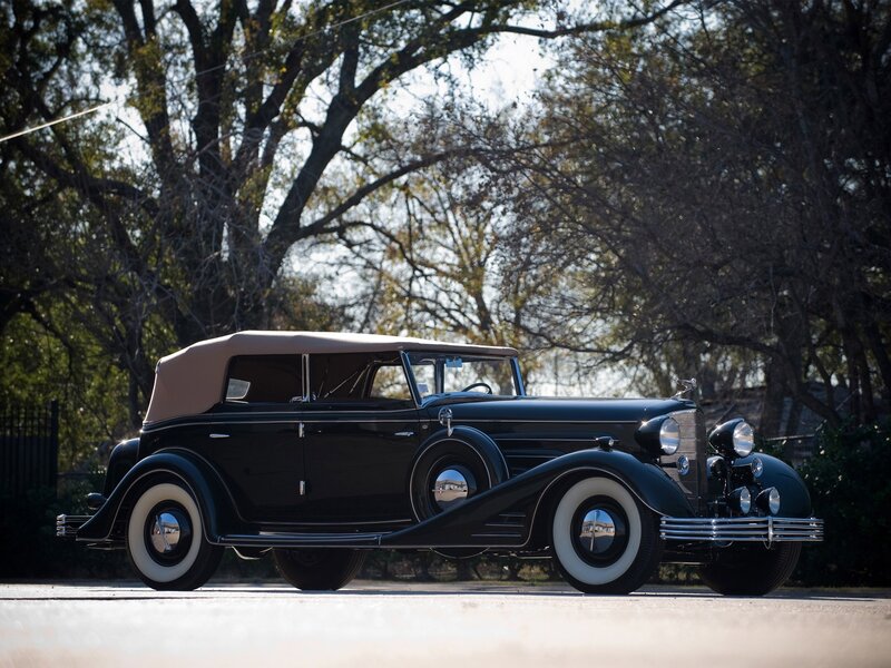 Classic black convertible car