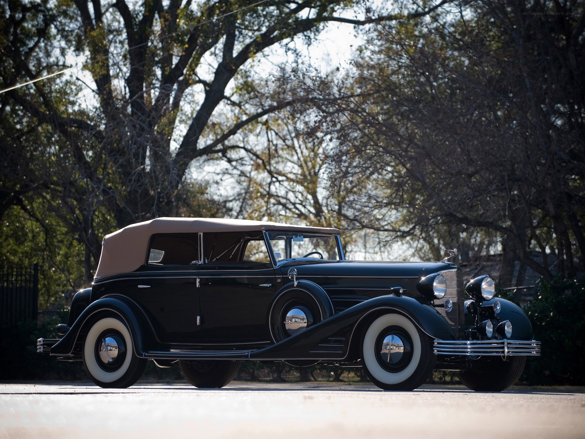 Classic black convertible car