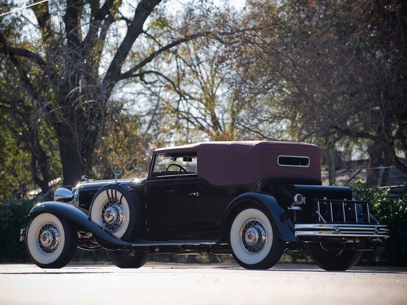 Classic black convertible car