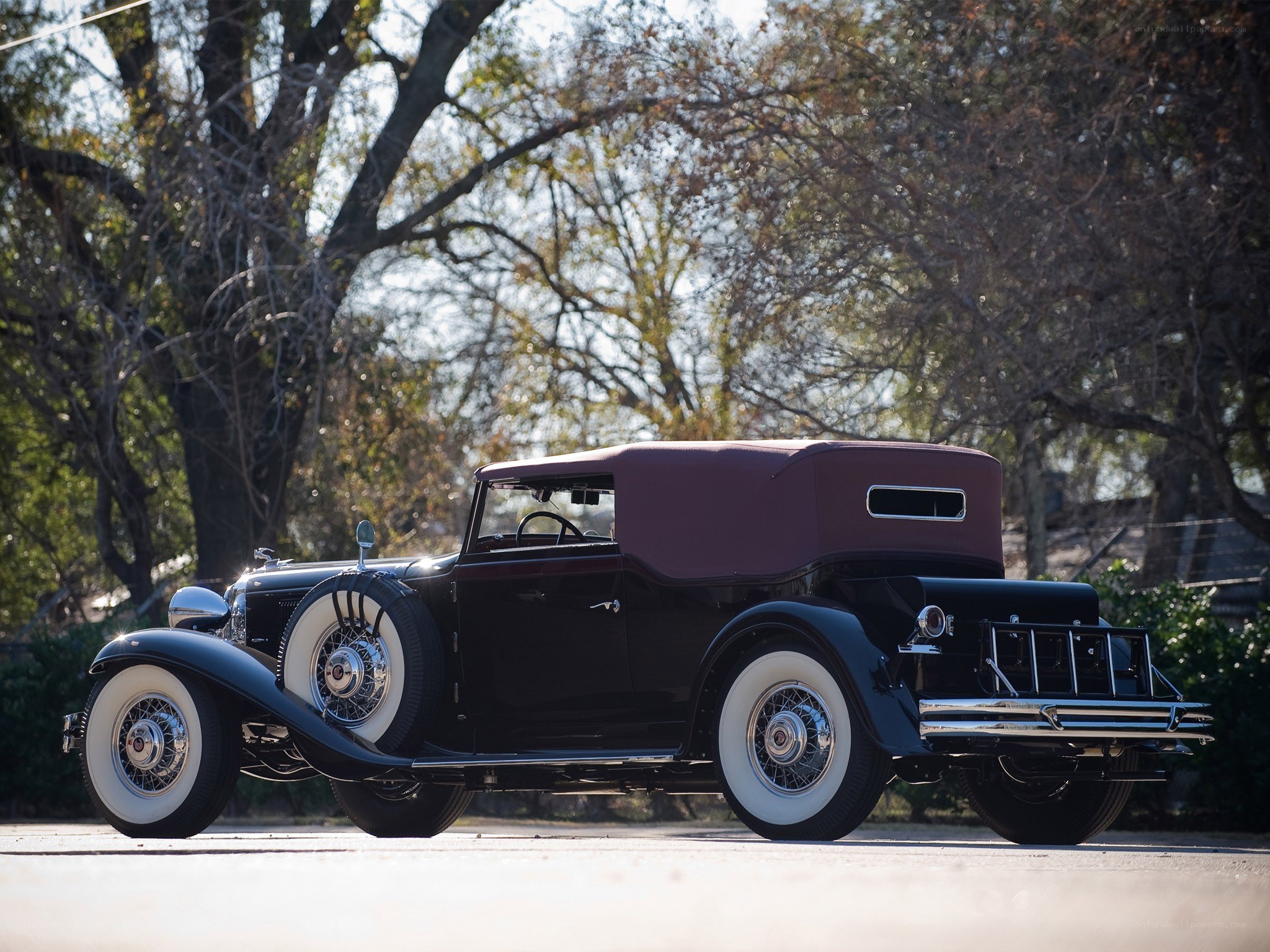 Classic black convertible car