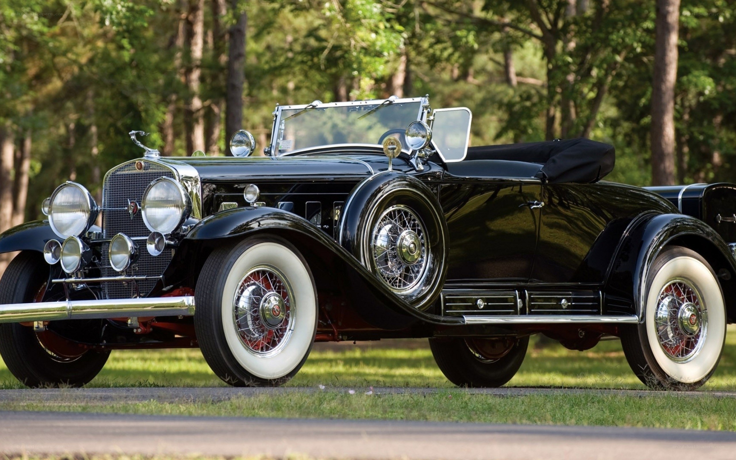 Classic black convertible car