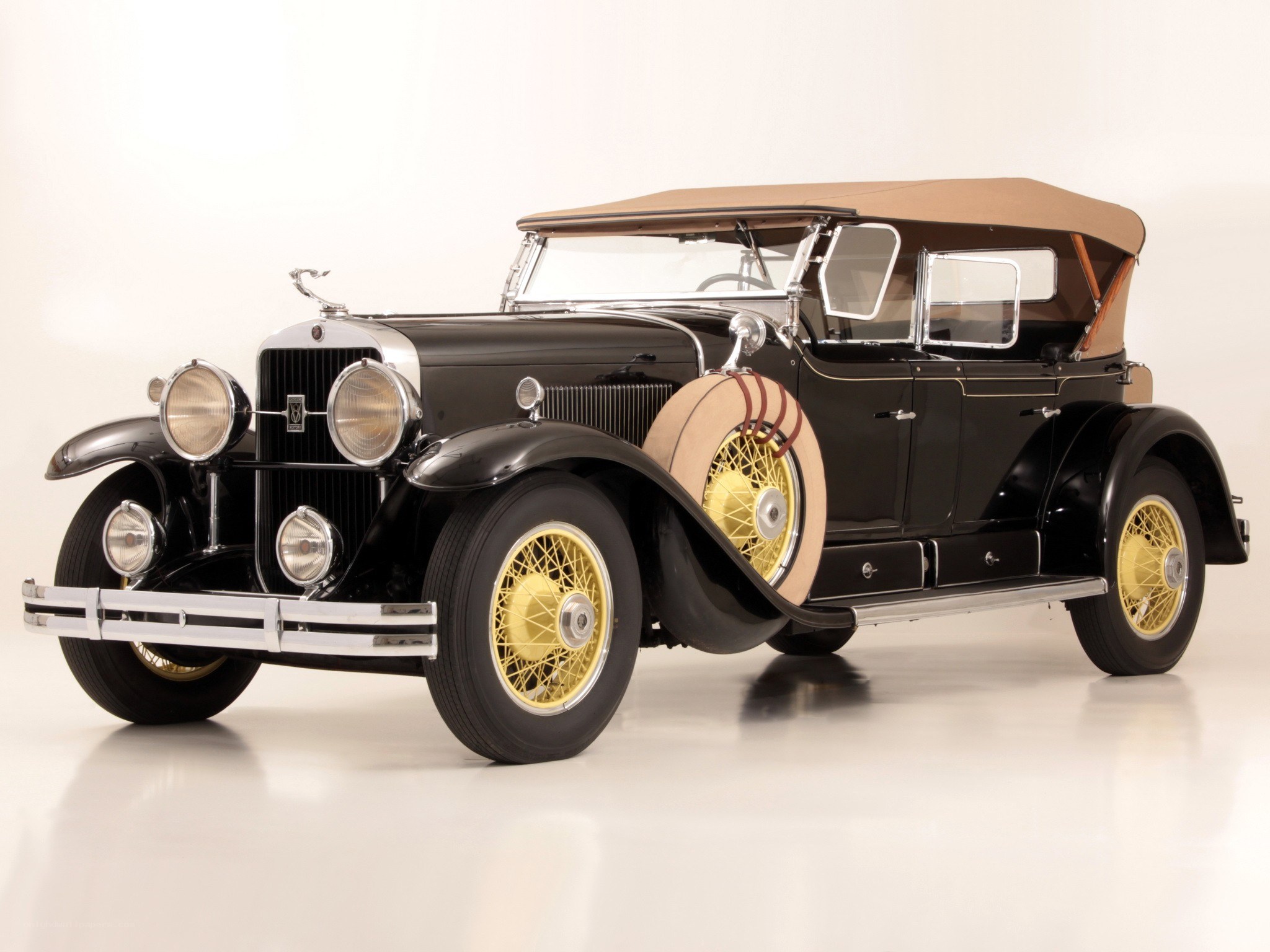 Classic black convertible car
