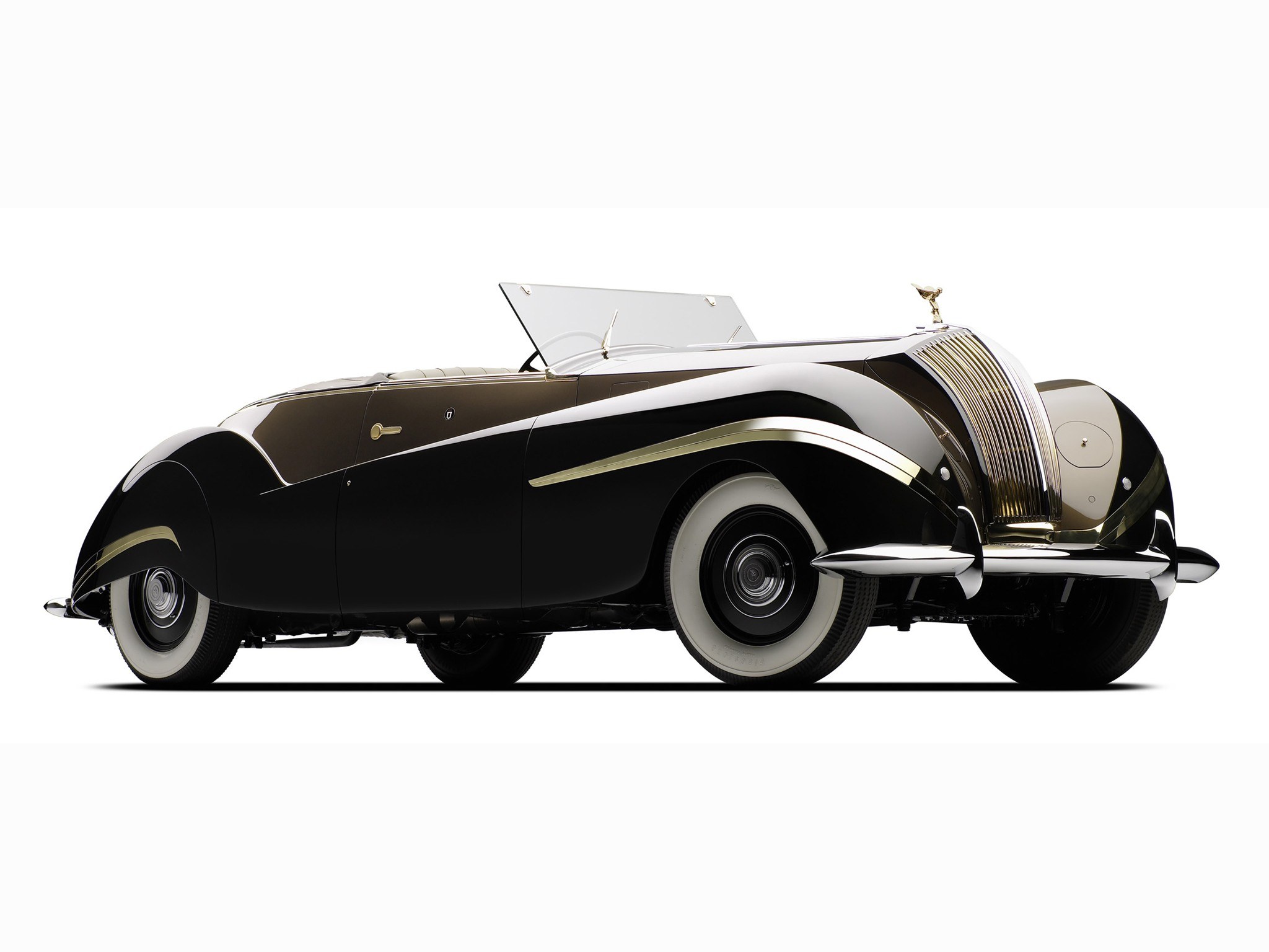 Classic black convertible car