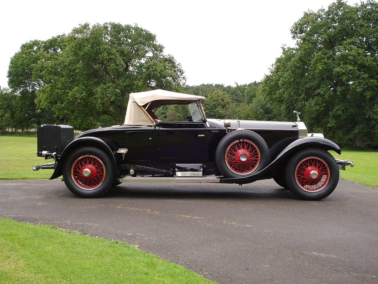 Classic black convertible car