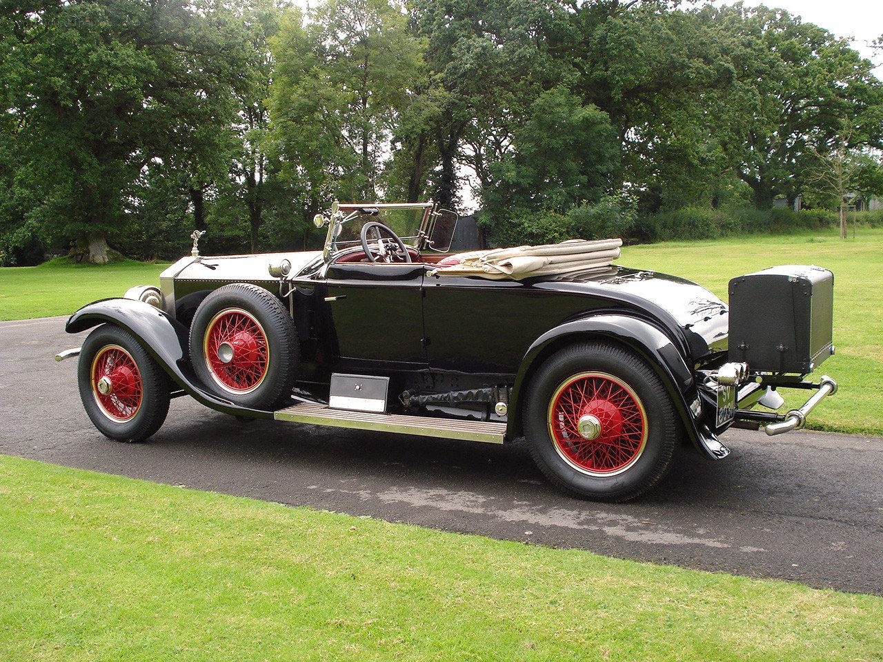 Classic black convertible car