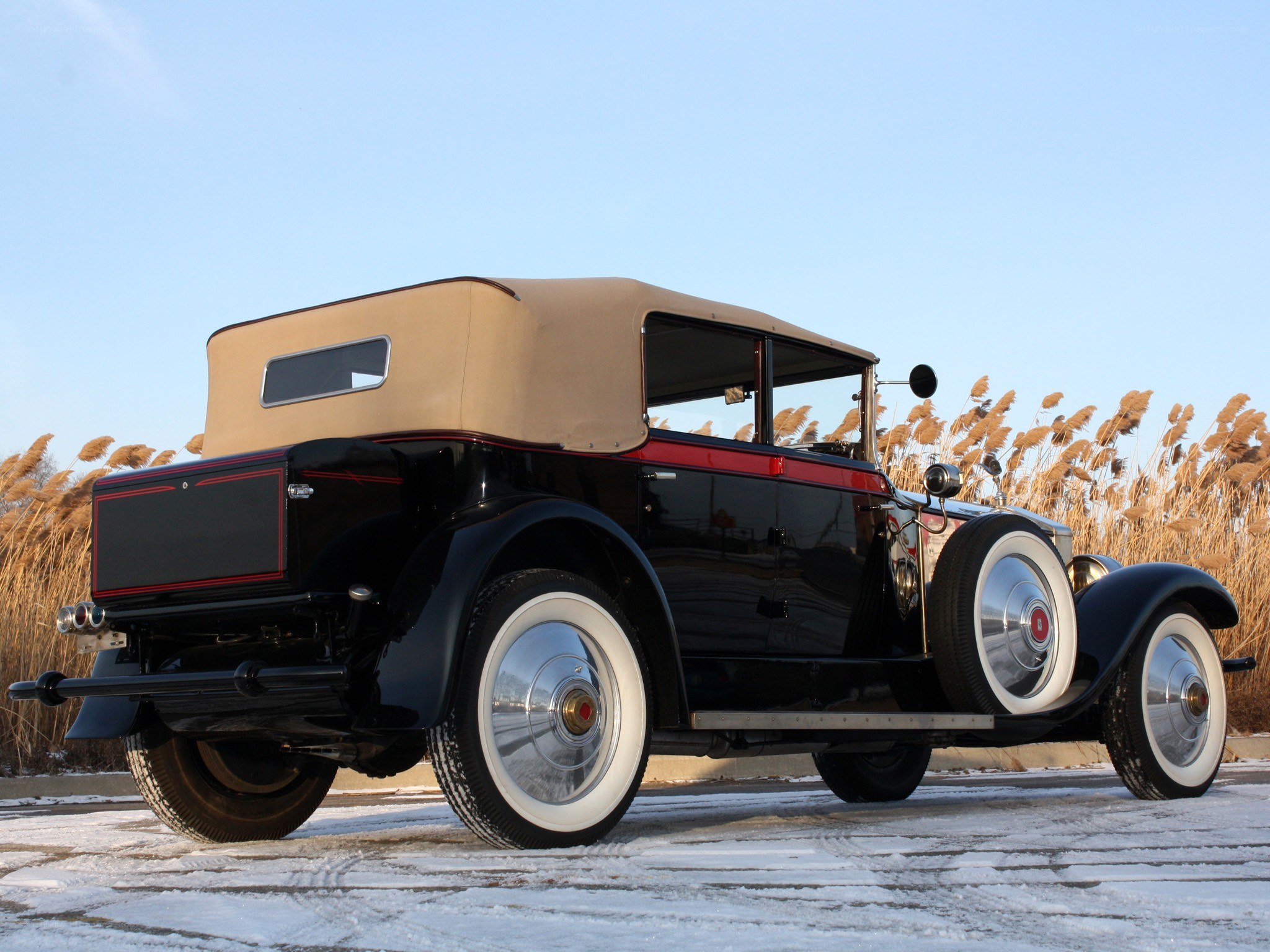 Classic black convertible car
