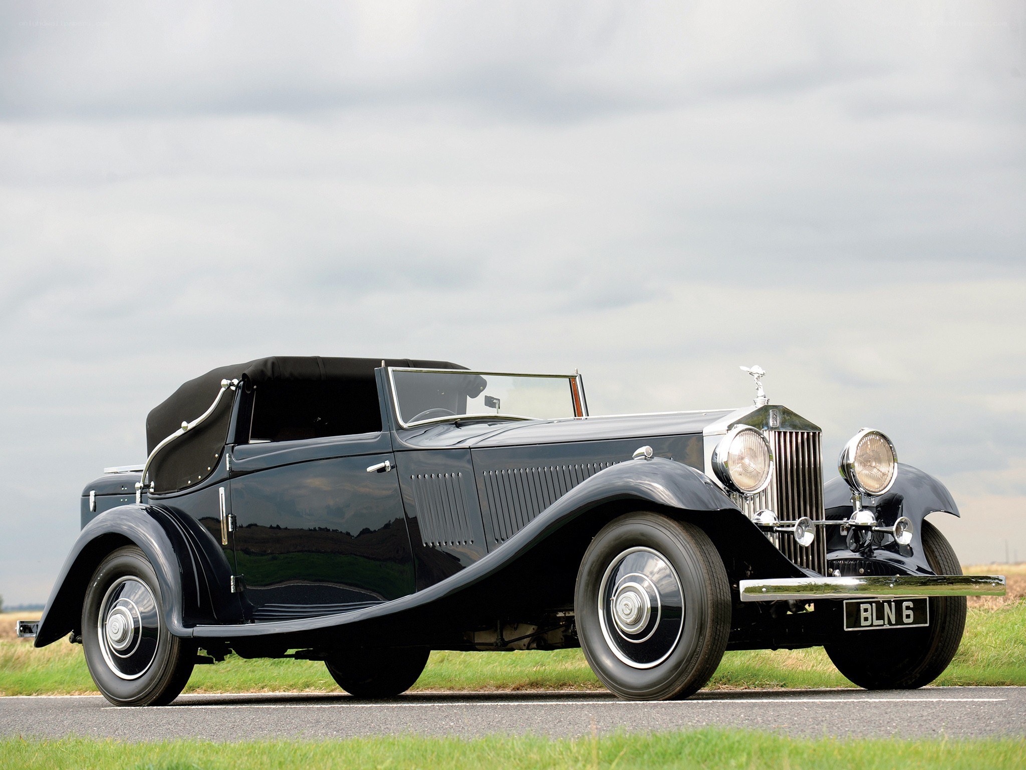 Classic black convertible car